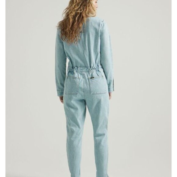 NEW Lee Union Alls Denim Coveralls Utility Jumpsuit Light Wash Sz S - Picture 2 of 16